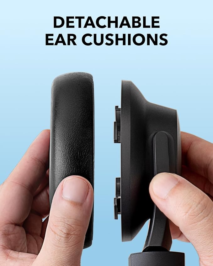 Soundcore Q11i Wireless Over-Ear Bluetooth Headphones by Anker, Deep Bass, 60H Playtime, Hi-Res Audio, Detachable Ear Cushions, Multipoint Connection image 5