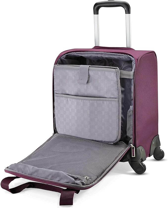 Samsonite Underseat Carry-On Spinner With USB Port, Purple, One Size image 3