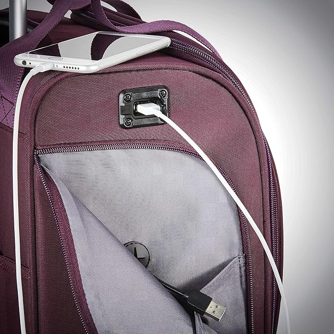 Samsonite Underseat Carry-On Spinner With USB Port, Purple, One Size image 4