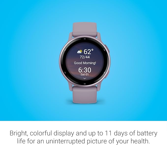 Garmin vívoactive 5, Health and Fitness GPS Smartwatch, AMOLED Display, Up to 11 Days of Battery, Orchid image 3