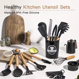 Astercook 38-Pc Silicone Utensils – Heat Resistant, BPA-Free, Black image 8