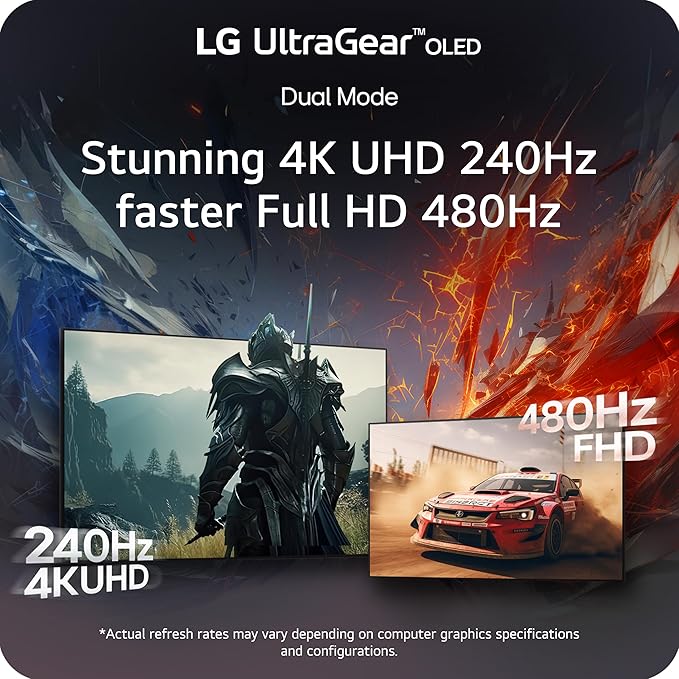LG 32GX870A-B 32-inch Ultragear 4K UHD (3840 x 2160) OLED Gaming Monitor, Dual-Mode, 240Hz, 0.03ms, NVIDIA, AMD FreeSync Premium Pro, VESA DisplayHDR True Black 400, USB Type-C, DP2.1, Black image 3