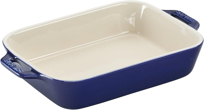 STAUB Ceramic 4-pc Baking Pans Set, Casserole Dish with Lid, Brownie Pan, Dark Blue image 6