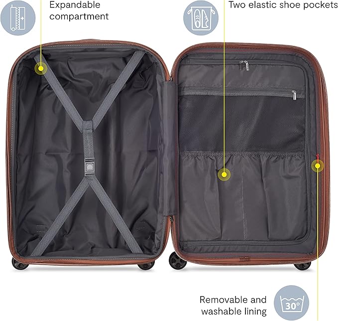 DELSEY PARIS Carrousel Hardside Expandable Luggage with Spinner Wheels, Black, Carry-on 21 Inch image 3