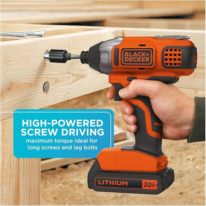 BLACK+DECKER 20V MAX* POWERCONNECT 1/4 in. Cordless Impact Driver Kit (BDCI20C) image 3
