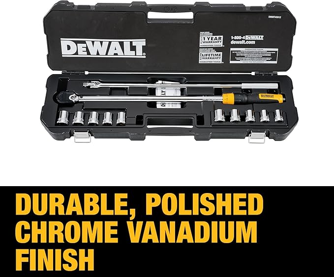 DEWALT Torque Wrench Tool Set, Tire Change Kit, 50-250 FT-LB, 12 Piece with Storage Case (DWMT45012) image 3