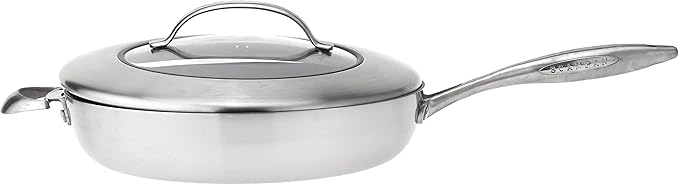 Scanpan CTX 12 3/4 inch Nonstick Saute Pan with Lid – Compatible with Gas and Electric Stovetops, Metal Utensil Safe, Oven Safe to 500°F, Dishwasher Safe, Black image 2