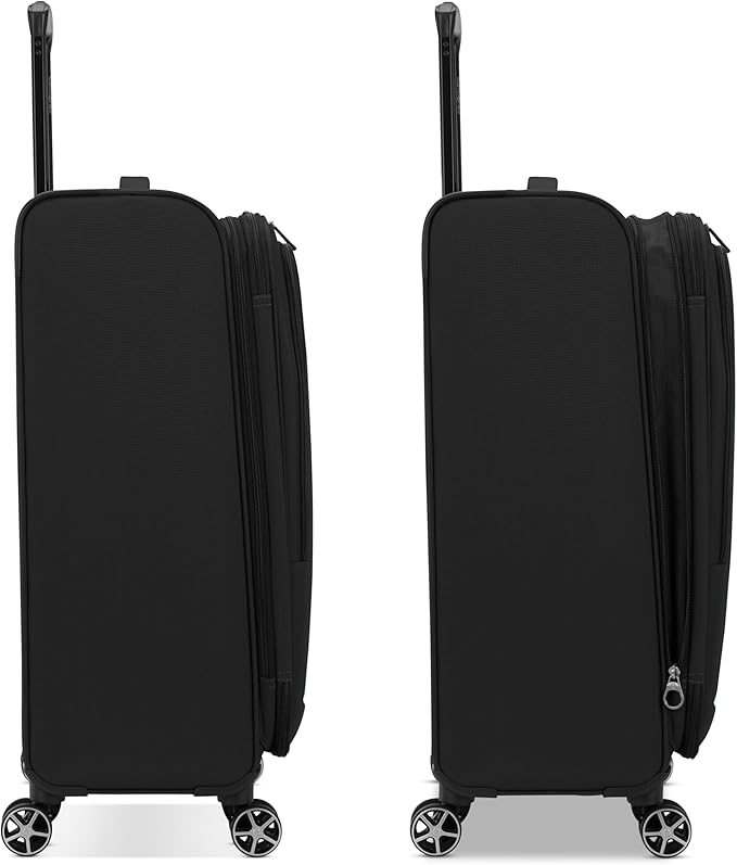 Samsonite Saire LTE Softside Expandable Luggage with Spinner Wheels, Black, 3-Piece Set (Carry On/Medium/Large) image 2