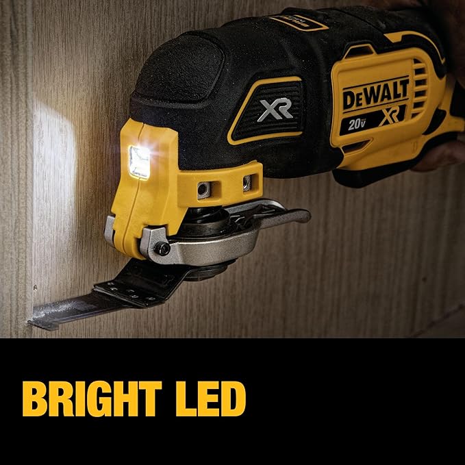 DEWALT 20V MAX XR Oscillating Tool Kit with Blades, 3 Speed Cordless Brushless Multitool, Up to 20,000 OPM, LED Light, Battery and Charger Included (DCS356C1) image 5