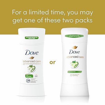 Dove Advanced Care Antiperspirant Deodorant Stick Cool Essentials 4 ct for helping your skin barrier repair after shaving 72 hour odor control and sweat protection with Pro Ceramide Technology 2.6 oz image 5