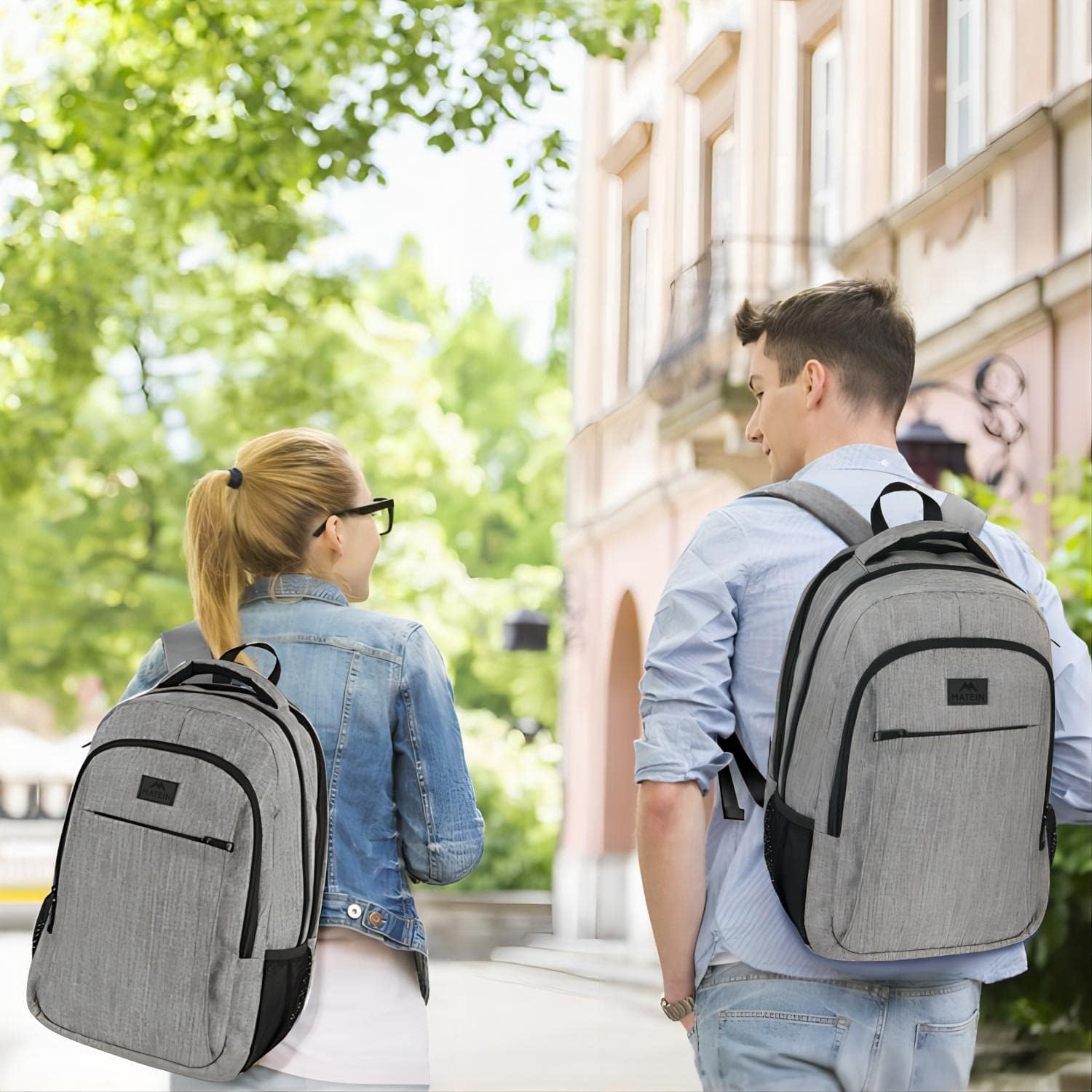 MATEIN Travel Laptop Backpack, Business Anti Theft Slim Sturdy Laptops Backpack with USB Charging Port, Water Resistant College School Computer Bag Gift for Men & Women Fits 15.6 Inch Notebook, Grey image 6