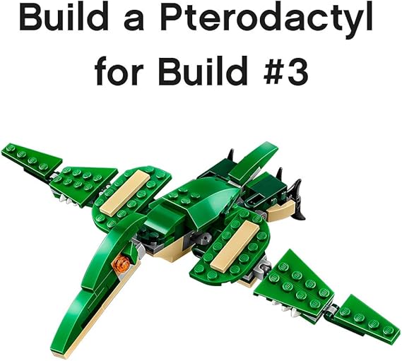 LEGO Creator 3 in 1 Mighty Dinosaur Toy, Transforms from T. rex to Triceratops to Pterodactyl Dinosaur Figures, Great Gift for 7-12 Year Old Boys & Girls, 31058 image 6