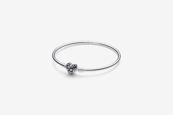 FINAL SALE - Celestial Heart Clasp Bangle Sterling silver image 1