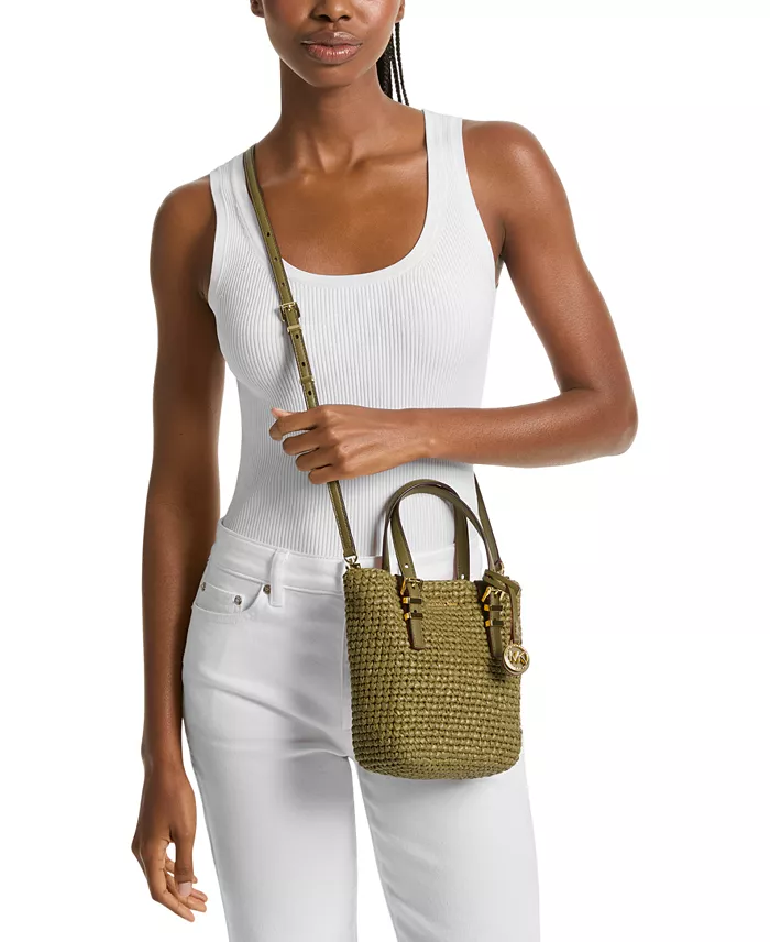Quinn Small North South Woven Tote Crossbody image 2