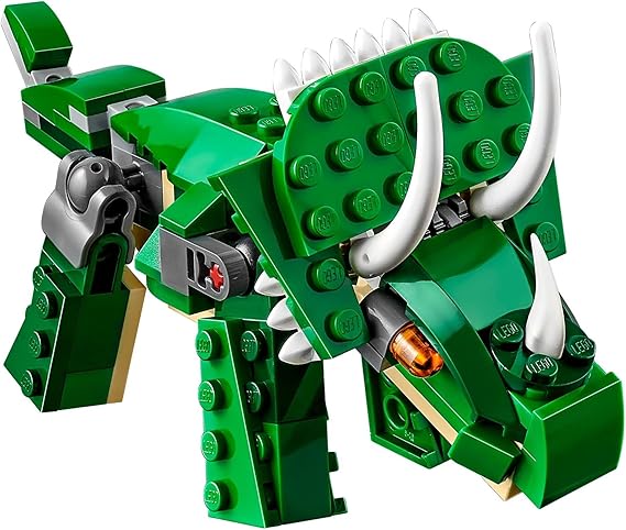 LEGO Creator 3 in 1 Mighty Dinosaur Toy, Transforms from T. rex to Triceratops to Pterodactyl Dinosaur Figures, Great Gift for 7-12 Year Old Boys & Girls, 31058 image 3