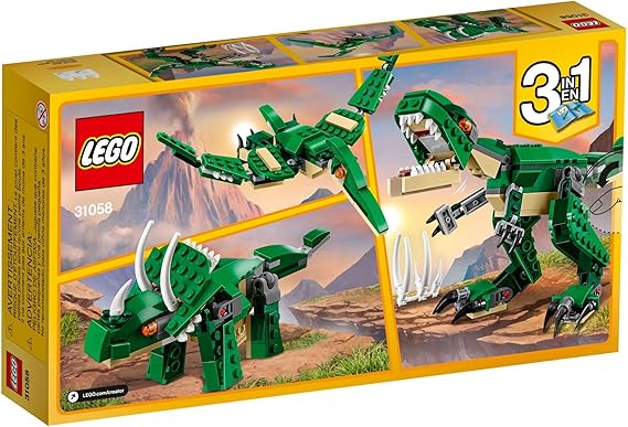 LEGO Creator 3 in 1 Mighty Dinosaur Toy, Transforms from T. rex to Triceratops to Pterodactyl Dinosaur Figures, Great Gift for 7-12 Year Old Boys & Girls, 31058 image 5