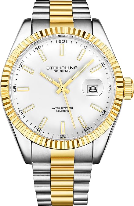 Stuhrling Original Men's Symphony Regent Coronet Stainless Steel Bracelet Watch image 1