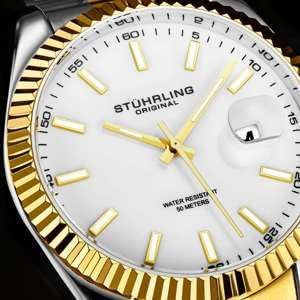 Stuhrling Original Men's Symphony Regent Coronet Stainless Steel Bracelet Watch image 3