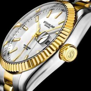 Stuhrling Original Men's Symphony Regent Coronet Stainless Steel Bracelet Watch image 4