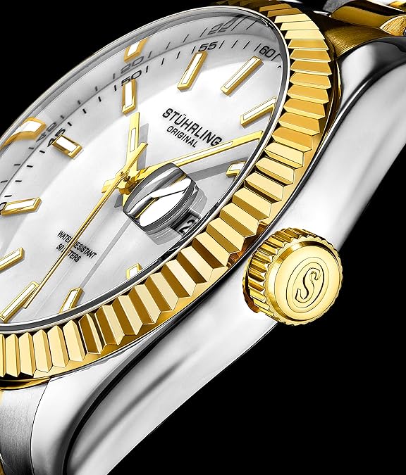 Stuhrling Original Men's Symphony Regent Coronet Stainless Steel Bracelet Watch image 6