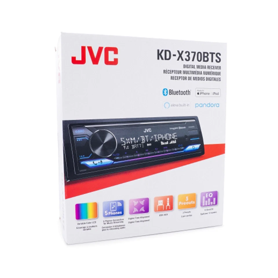 JVC KD-X380BTS Single DIN Bluetooth USB/AUX AM/FM Stereo Car Audio Receiver image 7