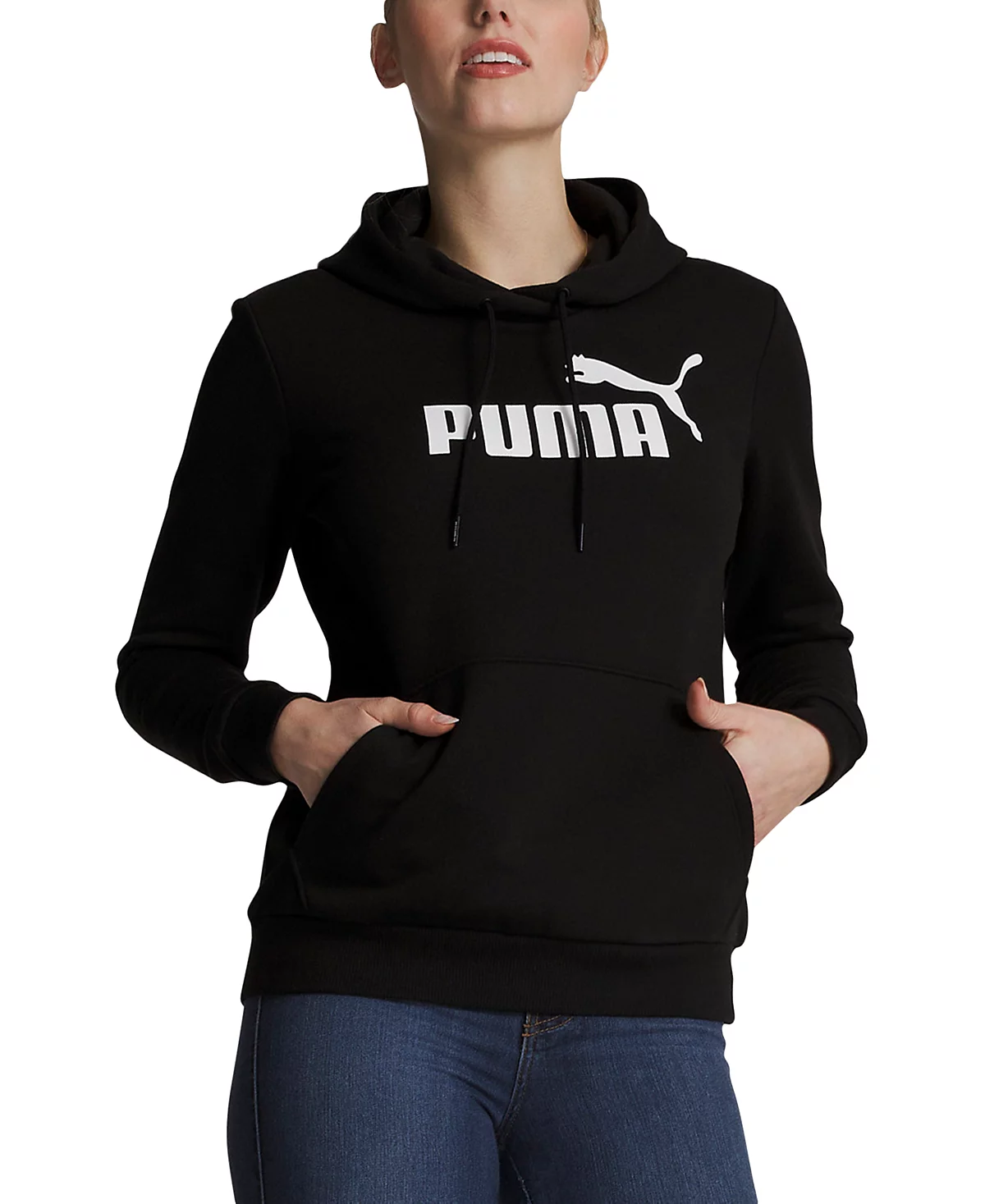 Puma Women's Essential+ Logo Fleece Hoodie image 3