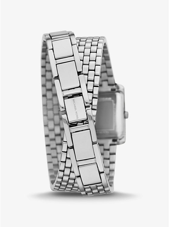 Petite Emery Pavé Silver-Tone Double Wrap Watch image 3
