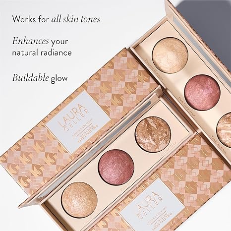 LAURA GELLER NEW YORK Geller's Greatest Lift-n-Glow Baked Trio Palette - Highlighter, Blush, Bronzer - All Skin Tones image 3