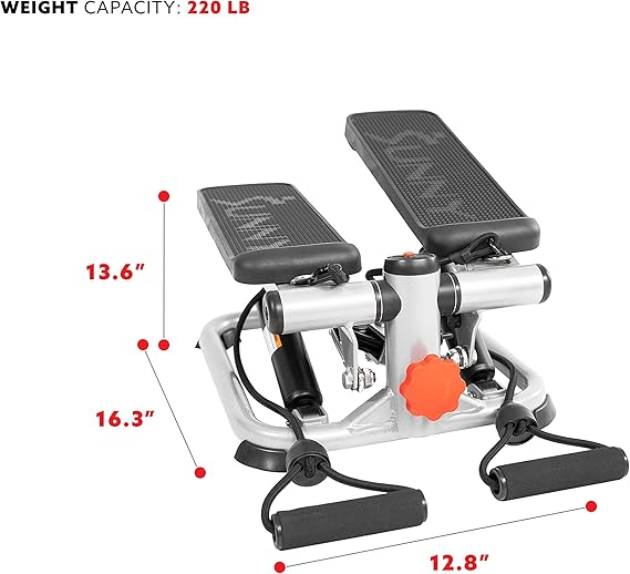 Sunny Health & Fitness Mini Steppers for Exercise at Home, Stair Step Workout Machine, Full Body Cardio Equipment, with Optional Free SunnyFit App Connection and Resistance Band image 4