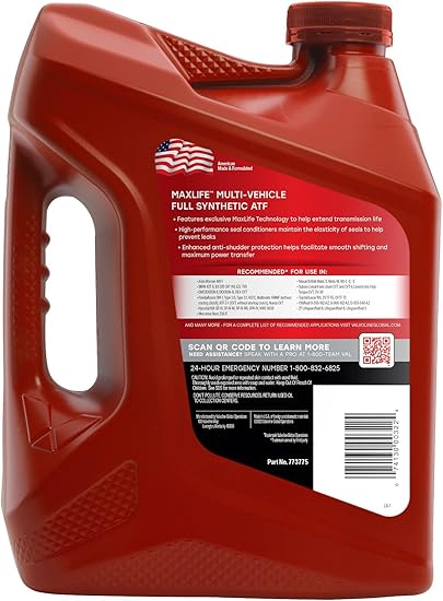 Valvoline Multi-Vehicle (ATF) Full Synthetic Automatic Transmission Fluid 1 GA, Case of 3 image 3