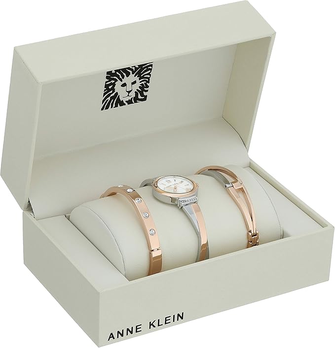 Anne Klein Women's Premium Crystal Accented Bangle Watch Set, AK/2245 image 2