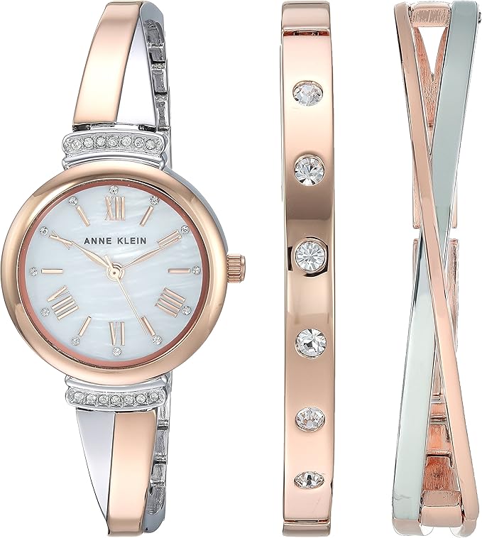 Anne Klein Women's Premium Crystal Accented Bangle Watch Set, AK/2245 image 1