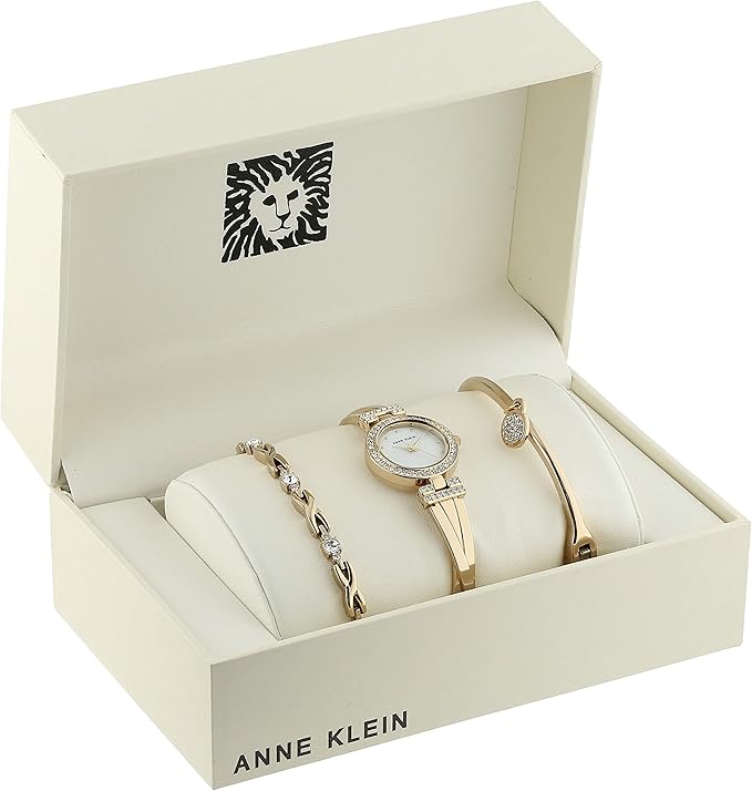 Anne Klein Women's Premium Crystal Accented Bangle Watch and Bracelet Set image 4
