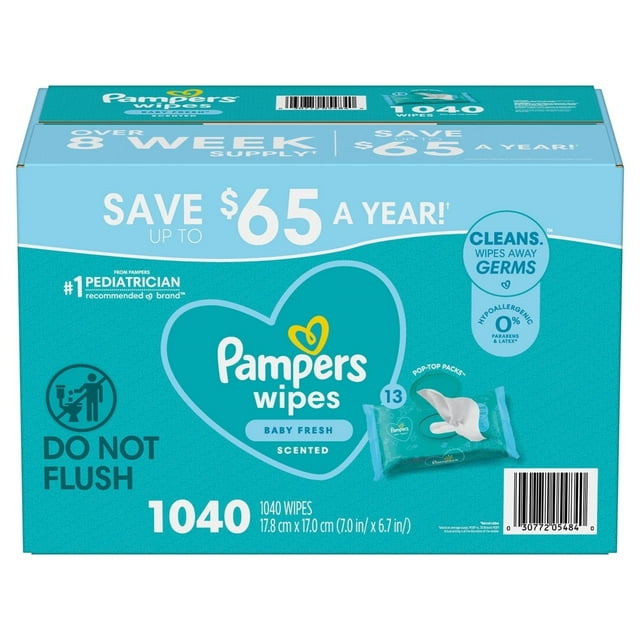 Pampers Scented Baby Wipes Baby Fresh (1,040 Count) image 1