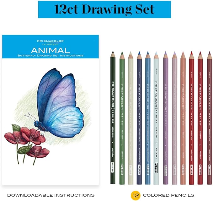 Prismacolor Technique Animal Drawing Set, Includes Colored Pencils and Step-by-Step Drawing Tutorials, Assorted Colors, 12 Count image 4