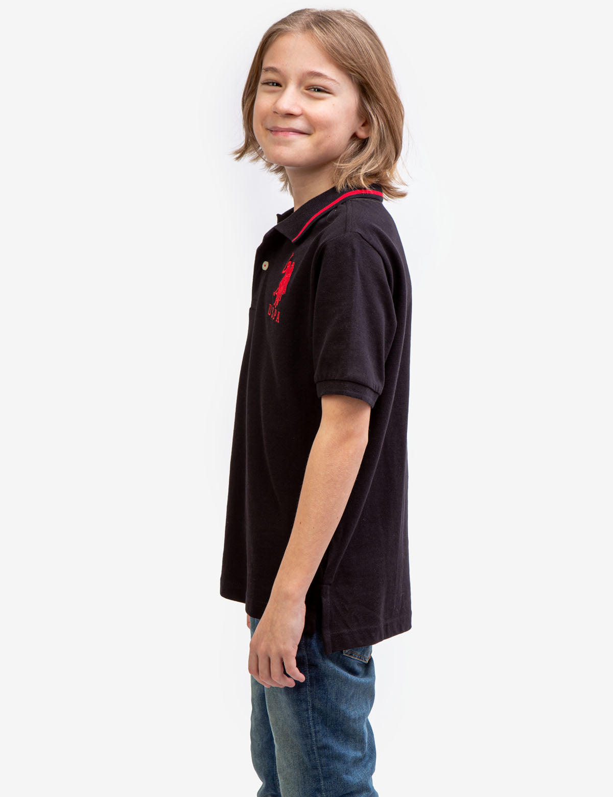 BOYS PIQUE SOLID POLO SHIRT image 6
