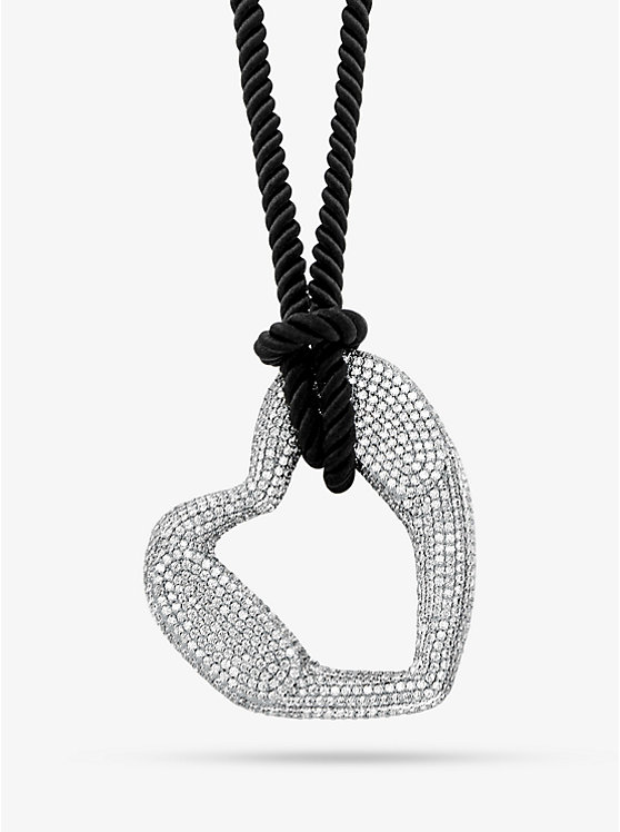 Precious Metal-Plated Brass Pavé Heart Necklace image 1