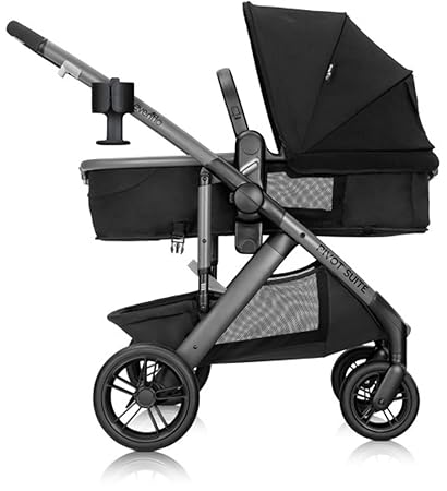 Evenflo Pivot Suite Travel System with LiteMax Infant Car Seat with Anti-Rebound Bar Dunloe Black image 2
