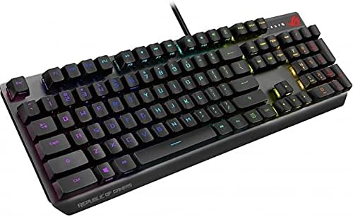 ASUS ROG Strix Scope RX Gaming Mechanical Keyboard, Red Optical Switches, USB 2.0 Passthrough, 2X Wider Ctrl Key, Aura Sync, Armoury Crate RGB Lighting, Black image 4