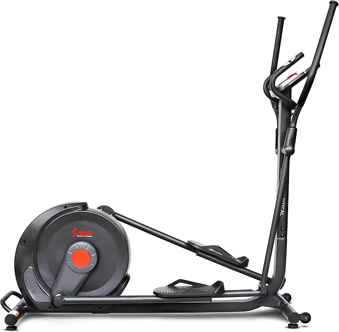 Sunny Health & Fitness Smart 17" Stride Elliptical Machine Trainer w/Built-In Pulse Sensor & 16-Level Tension for Home Exercises, Free SunnyFit App Bluetooth Link, Optional Electro-Magnetic Resistance image 1