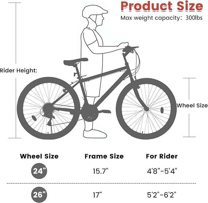 Mountain Bike 24 26 27.5 Inch for Men Women, 21 Speeds High-Carbon Steel Frame, Front Suspension Sport Bicycle, Adult Teens MTB Bicycle for Snow City Commuters and Short Trip image 2