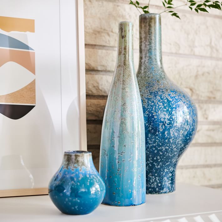 Reactive Glaze Ocean Ceramic Vases image 5
