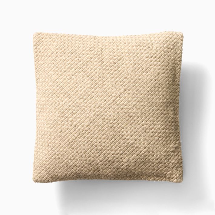 Heathered Basketweave Wool Pillow Cover image 1