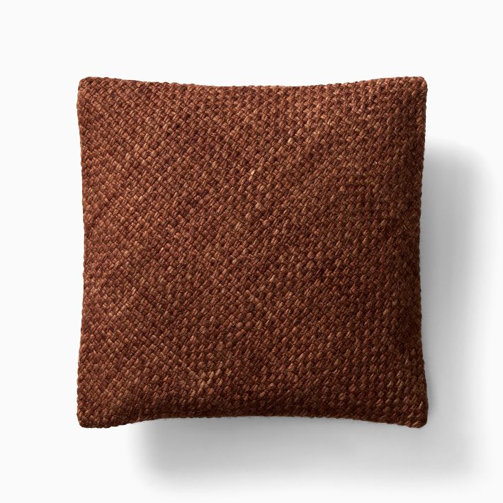 Heathered Basketweave Wool Pillow Cover image 5