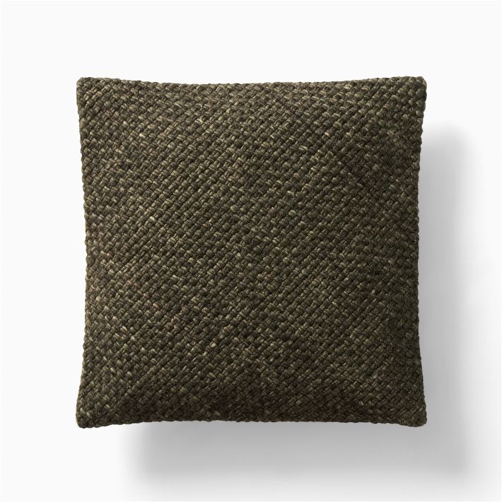 Heathered Basketweave Wool Pillow Cover image 6