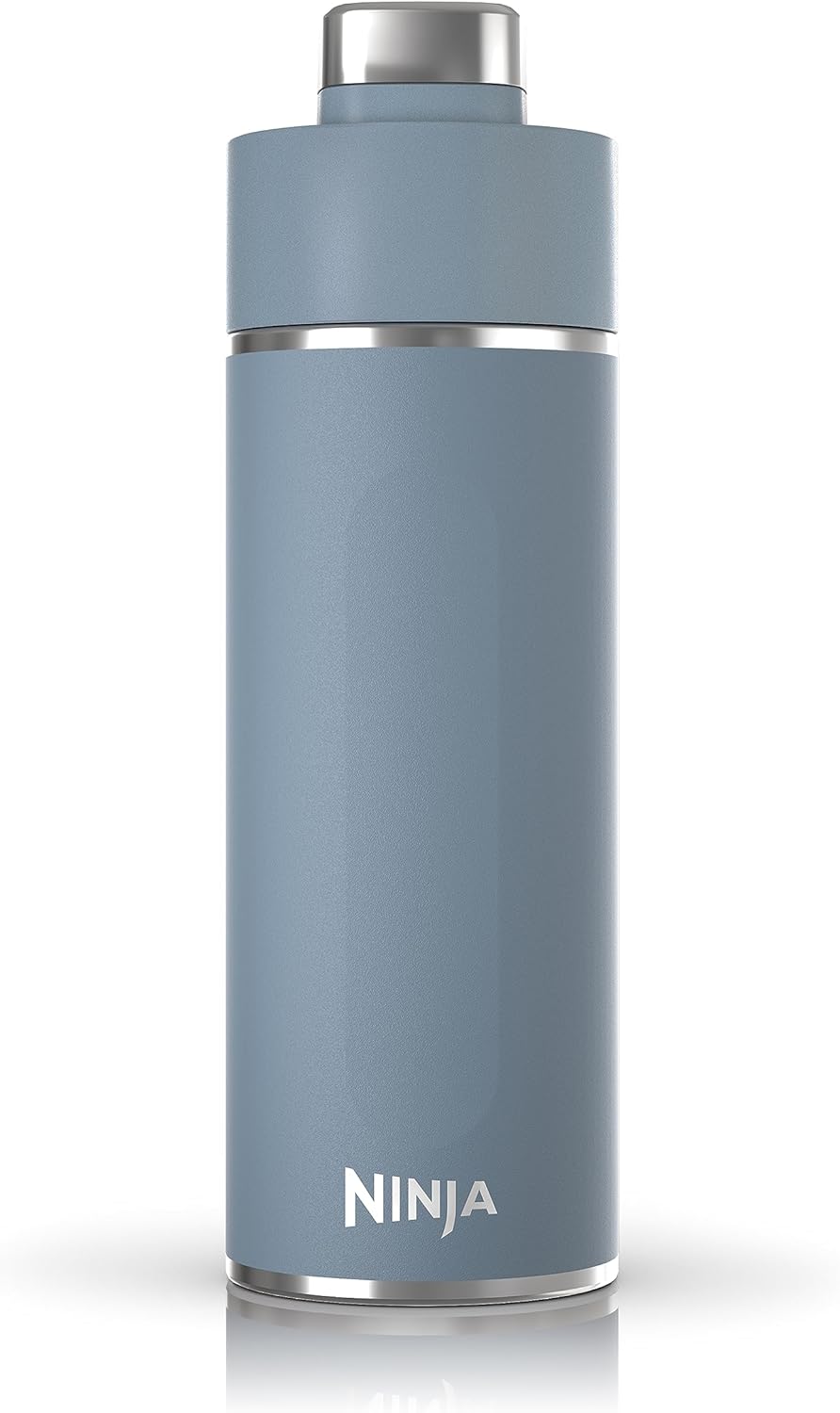 Ninja Thirsti 18oz Travel Water Bottle, For Carbonated Sparkling Drinks, Colder and Fizzier Longer, Leak Proof, 24 Hrs Cold, Dishwasher Safe, Stainless Steel Insulated Tumbler, Storm Blue, DW1801BL image 1