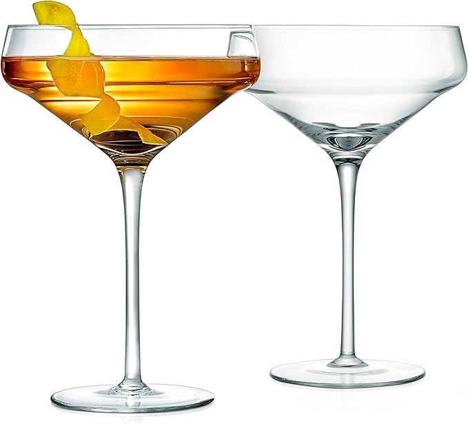 NutriChef 2 Sets of Crystal Martini Glass,Ultra Clear,Elegant Crystal Clear Wine Glass Pair,100% Hand Blown,Dishwasher Safe,Great For Dinner,Parties,Wedding,And ELEGANT Occasions image 1