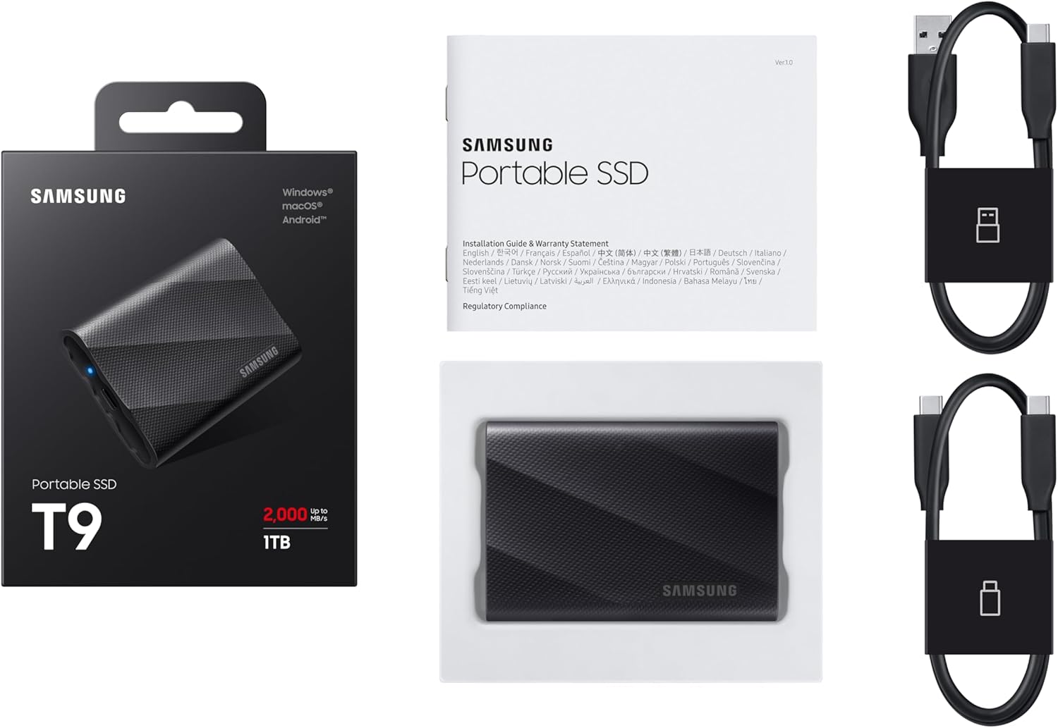 SAMSUNG T9 Portable SSD 4TB, USB 3.2 Gen 2x2 External Solid State Drive, Seq. Read Speeds Up to 2,000MB/s for Gaming, Students and Professionals,MU-PG4T0B/AM, Black (pack of 1) image 7
