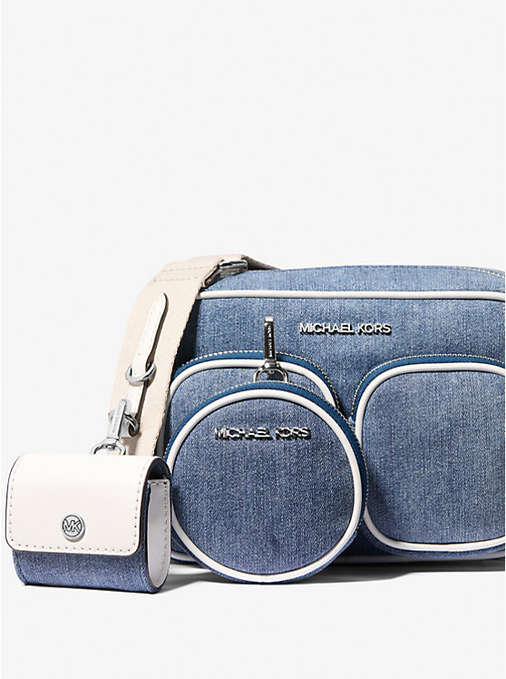 Jet Set Medium Denim Crossbody Bag with Case for Apple Airpods Pro image 2