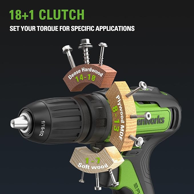 Greenworks 24V Brushless Drill / Driver, 2Ah USB Battery and Charger Included image 5